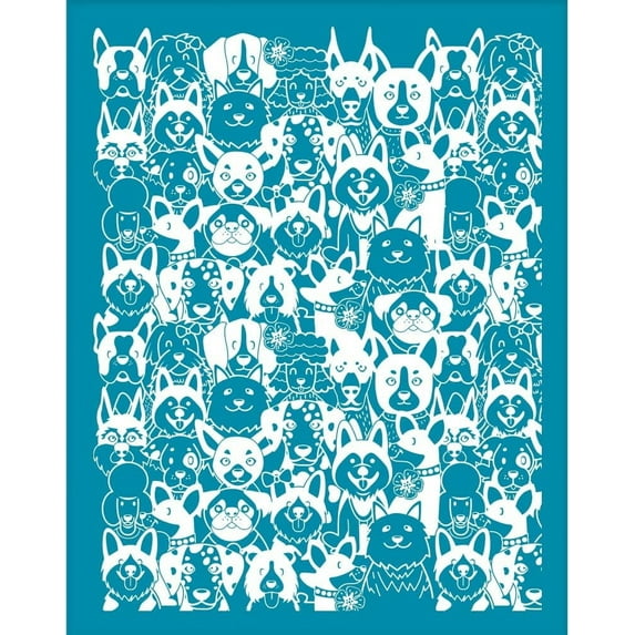 4x5 Inch Clay Stencils Dog Pattern Non-Adhesive Stencil Silk Screen Printing Stencils Animal Theme Reusable Mesh Transfer