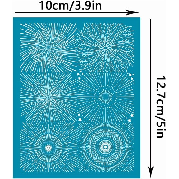4x5 Inch Clay Stencils Firework Pattern Silk Screen for Polymer Clay Firework Silk Screen Stencils Mesh Transfer Stencils Mesh Stencil for Polymer Clay Jewelry Making