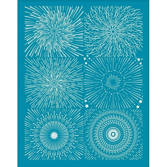 4x5 Inch Clay Stencils Firework Pattern Silk Screen for Polymer Clay Firework Silk Screen Stencils Mesh Transfer Stencils Mesh Stencil for Polymer Clay Jewelry Making Teal