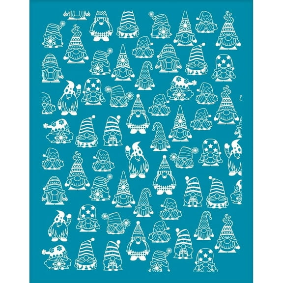 4x5 Inch Clay Stencils Gnome Pattern Silk Screen for Polymer Clay Dwarf Silk Screen Stencils Mesh Transfer Stencils Gnome Mesh Stencil for Polymer Clay Jewelry Making DIY