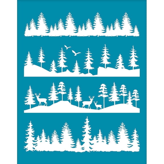 4x5 Inch Clay Stencils: Tree Deer Bird Patterns - Non-Adhesive Reusable Mesh Stencils for Polymer Clay Jewelry Making