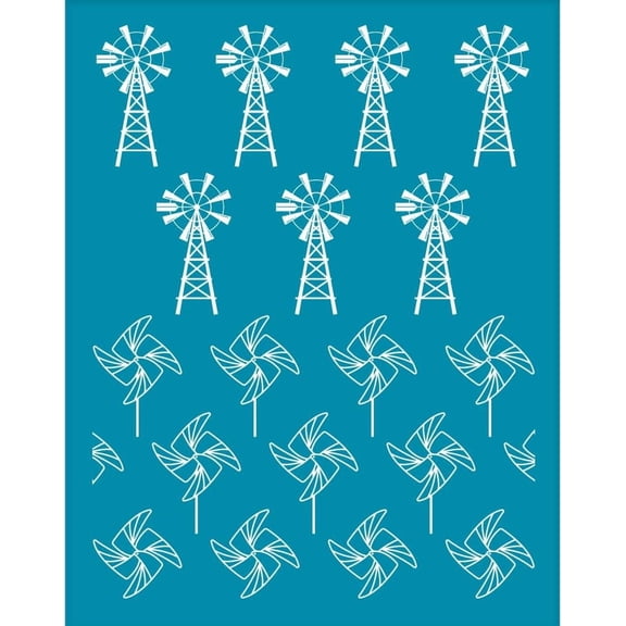 4x5 Inch Clay Stencils Windmill Pattern Silk Screen Printing Stencils Farm Windmill Mesh Transfer Stencils Reusable Washable Mesh Stencil for Polymer Clay Jewelry Earrings Making diy