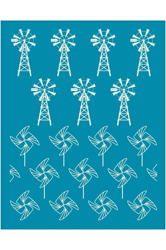 4x5 Inch Clay Stencils Windmill Pattern Silk Screen Printing Stencils Farm Windmill Mesh Transfer Stencils Reusable Washable Mesh Stencil for Polymer Clay Jewelry Earrings Making for DIY