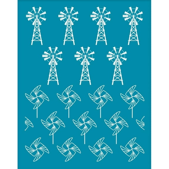 4x5 Inch Clay Stencils Windmill Pattern Silk Screen Printing Stencils Farm Windmill Mesh Transfer Stencils Reusable Washable Mesh Stencil