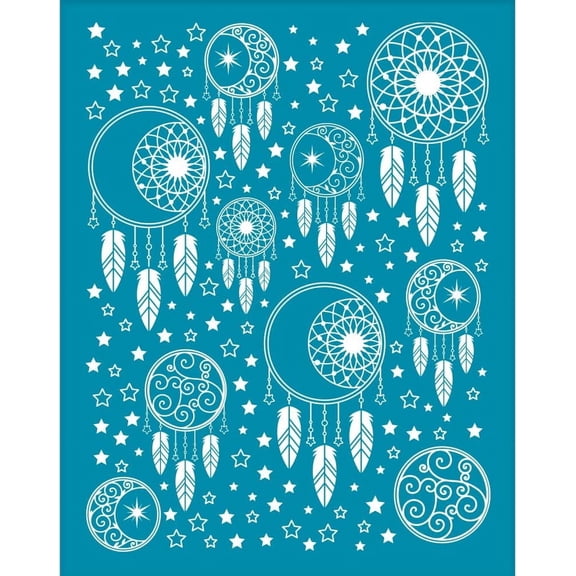4x5 Inch Dreamcatcher Clay Stencils Woven Net Non-Adhesive Silk Screen Stencil Feather Clay Silk Screen Reusable Moon Star Mesh Transfer for Polymer Clay Jewelry Earring Making for diy making