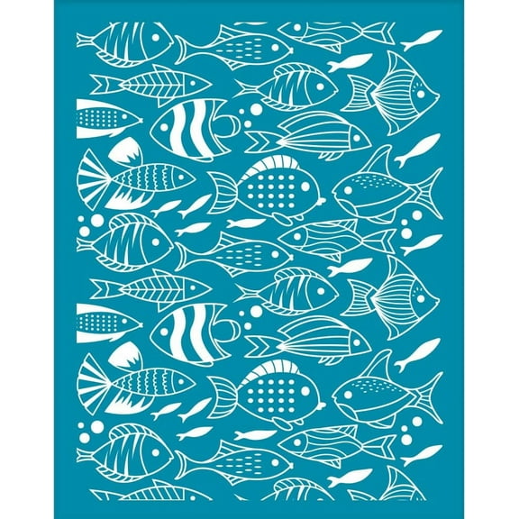 4x5 Inch Fish Theme Clay Stencil Tropical Fish Silk Screen for Polymer Clay Sea Fish Silk Screen Stencils Mesh Transfer Stencils for Polymer Clay Jewelry Making Colorful