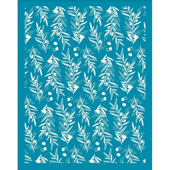 4x5 Inch Olives Leaf Clay Stencils Olive Branch Silk Screen for Polymer Clay Plant Theme Silk Screen Stencils Mesh Transfer Stencils for Polymer Clay Jewelry Making Teal
