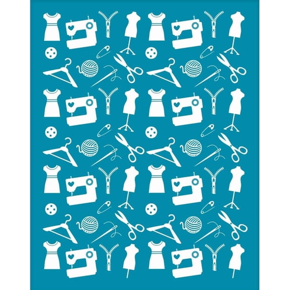4x5 Inch Sewing Theme Clay Stencils Dress Silk Screen for Polymer Clay Sewing Machine Silk Screen Stencils Mesh Transfer Stencils