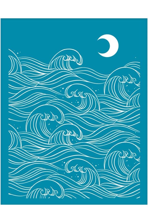 4x5 Inch Silk Screen for Polymer Clay Moon Wave Clay Stencils Reusable Abstract Lines Silk Screen Printing Stencils Non-Adhesive Mesh Transfer for Polymer Clay Earrings Jewelry Making Mixed Color