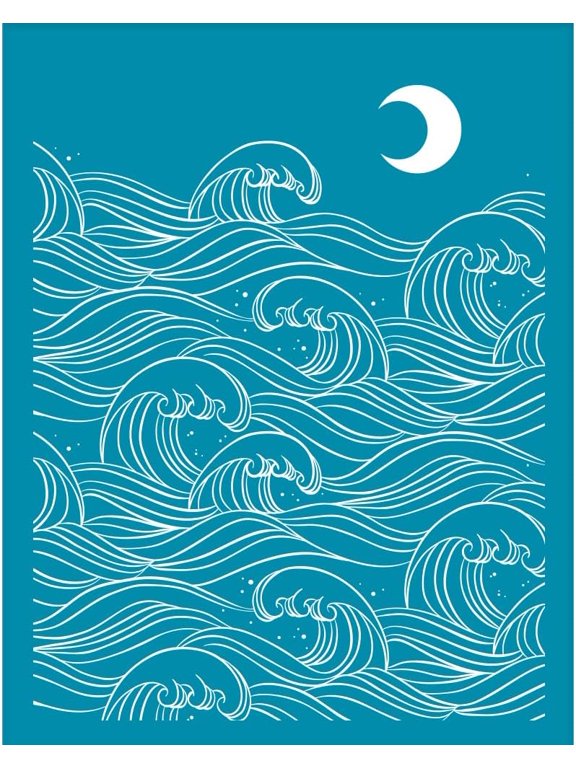 4x5 Inch Silk Screen for Polymer Clay Moon Wave Clay Stencils Reusable Abstract Lines Silk Screen Printing Stencils Non-Adhesive Mesh Transfer for Polymer Clay Earrings Jewelry Making Mixed Color