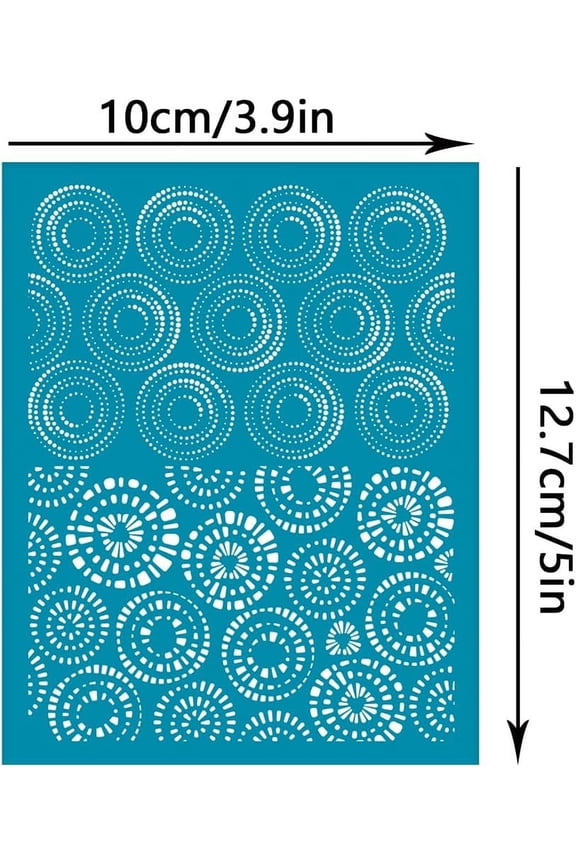 4x5 Inch Silk Screen for Polymer Clay Round Clay Stencils Circle Dotted Line Silk Screen Printing Stencils Non-Adhesive Mesh Transfer for Polymer Clay Earrings Jewelry Making