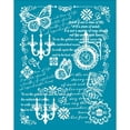 thumbnail image 1 of 4x5 Inch Vintage Writting Clay Stencils Butterfly Candlestick Silk Screen for Polymer Clay Vintage Postcard Stamp Silk Screen Stencils, 1 of 9
