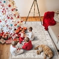 thumbnail image 1 of 4x5 Living Room Area Rugs: Washable Farmhouse Bedside Rugs Non Slip Low Pile Vintage Small Carpet For Kitchen Bedroom Non-shedding Printed Floor Mat Office Dining Room(4x5 Beige), 1 of 5