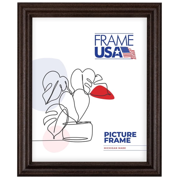 4x5 Picture Frame Brown Classic Style 60823-001, 1 Inch Wood Moulding, Includes Glass and Backing Wall Display Frame for Art, Posters, or Photos Frame USA