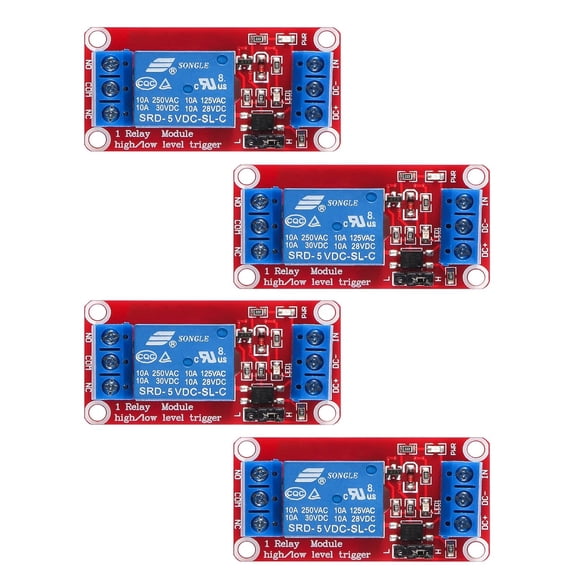 4x5 Relay Module - Single Channel Relay Switching Board with Optocoupler Isolation, High or Low Level Trigger