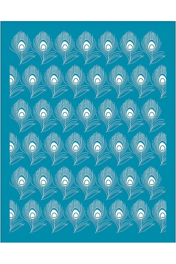 4x5Inch Clay Stencils Peacock Feathers Pattern Non-Adhesive Stencil Silk Screen Printing Stencils Reusable Washable Mesh Transfer Stencils for Polymer Clay Earrings Jewelry Making