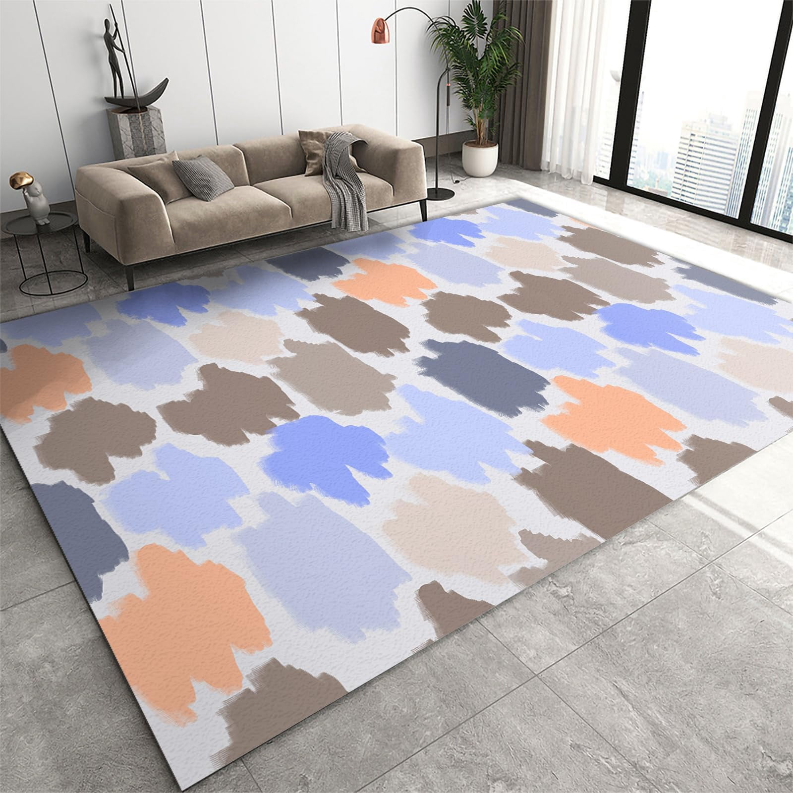 4x5ft Rugs For Office,Modern Art Design Living Room Carpet,Colorful ...