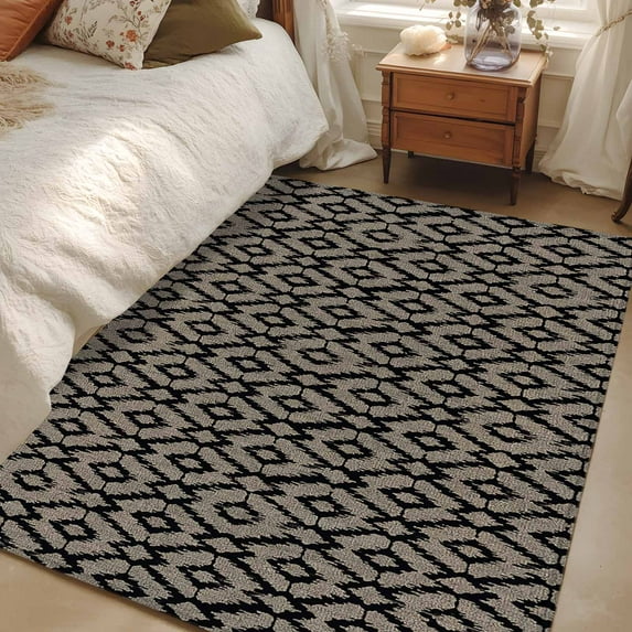4x6 Rectangular Rug 4x6 Area Rugs, Abstract Contemporary, Non-Skid Rubber Backing Large ...