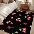 thumbnail image 1 of 4x6 Area Rugs, Cherry Rustic Non-Skid Rubber Backing Large Rectangle Rugs - Living Room Bedroom Home Office, Spring Summer Tropic Fruit Black Indoor Floor Mat Carpets Washable Rug, 1 of 9