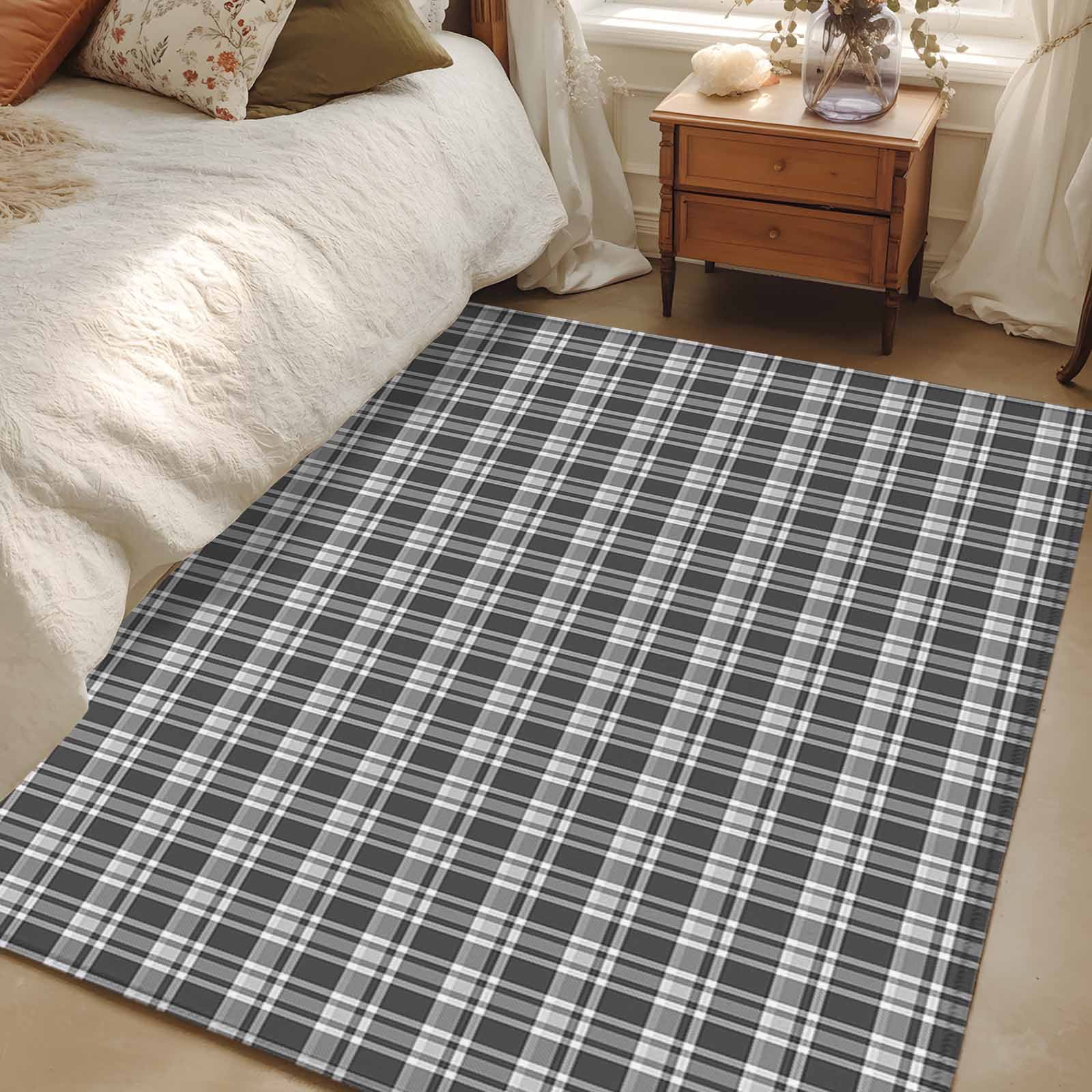4x6 Area Rugs, Geometric Lattice, Non-Skid Rubber Backing Large ...