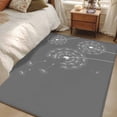 thumbnail image 1 of 4x6 Area Rugs, Grey Dandelion Non-Skid Rubber Backing Large Rectangle Rugs - Living Room Bedroom Home Office, Abstract Art Simple Floral Indoor Floor Mat Carpets Washable Rug, 1 of 9
