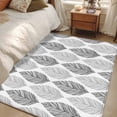 thumbnail image 1 of 4x6 Area Rugs, Grey Leaves Non-Skid Rubber Backing Large Rectangle Rugs - Living Room Bedroom Home Office, Gray Summer Tropical Plant Aesthetics Indoor Floor Mat Carpets Washable Rug, 1 of 9