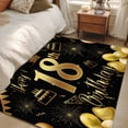 thumbnail image 1 of 4x6 Area Rugs, Happy 18th Birthday Non-Skid Rubber Backing Large Rectangle Rugs - Living Room Bedroom Home Office, Black Golden Balloon Cake Fireworks Indoor Floor Mat Carpets Washable Rug, 1 of 9