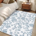 thumbnail image 1 of 4x6 Area Rugs, Light Blue Flower Non-Skid Rubber Backing Large Rectangle Rugs - Living Room Bedroom Home Office, Vintage Farmhouse Boho Leaf Spring Indoor Floor Mat Carpets Washable Rug, 1 of 9