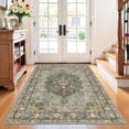 thumbnail image 1 of 4x6 Area Rugs for Living Room: Perfect for Bedroom Kitchen Kids Room Nursery - Stain & Water Resistant Non-Slip Pet & Child Friendly Vintage Carpet (Green, 4x6), 1 of 12