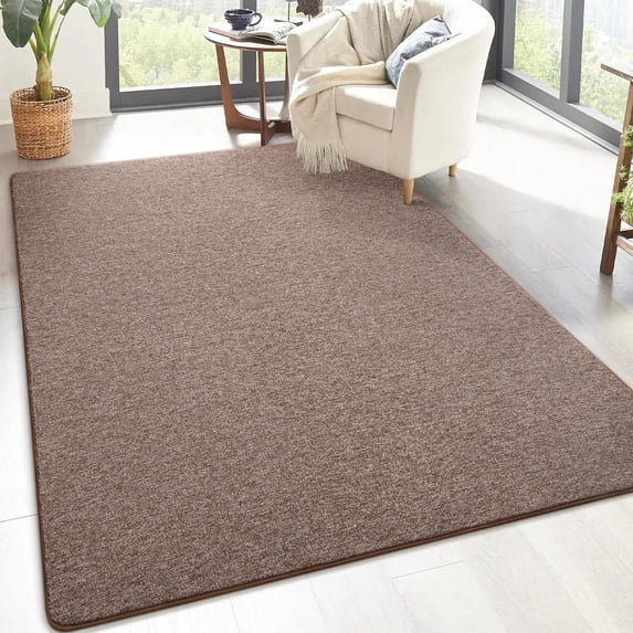 4x6 Area Rugs For Living Room  Soft Modern Memory Foam Bedroom Rug Washable Indoor Low Pile Minimalist Non Slip Carpet Dorm Home Decor Brown And White