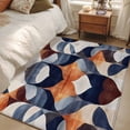 thumbnail image 1 of 4x6 Area Rugs, Navy Blue Burnt Orange Non-Skid Rubber Backing Large Rectangle Rugs - Living Room Bedroom Home Office, Retro Geometric Abstract Indoor Floor Mat Carpets Washable Rug, 1 of 9