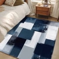 thumbnail image 1 of 4x6 Area Rugs, Navy Blue White Non-Skid Rubber Backing Large Rectangle Rugs - Living Room Bedroom Home Office, Modern Abstract Art Oil Painting Geometric Indoor Floor Mat Carpets Washable Rug, 1 of 9