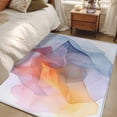 thumbnail image 1 of 4x6 Area Rugs, Pink Yellow Blue Abstract Non-Skid Rubber Backing Large Rectangle Rugs - Living Room Bedroom Home Office, Modern Art Wave Indoor Floor Mat Carpets Washable Rug, 1 of 9