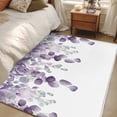 thumbnail image 1 of 4x6 Area Rugs, Purple Teal Botanical Non-Skid Rubber Backing Large Rectangle Rugs - Living Room Bedroom Home Office, Watercolor Spring Eucalyptus Leaves Indoor Floor Mat Carpets Washable Rug, 1 of 9