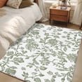 thumbnail image 1 of 4x6 Area Rugs, Sage Green Flower Non-Skid Rubber Backing Large Rectangle Rugs - Living Room Bedroom Home Office, Vintage Farmhouse Boho Leaf Spring Indoor Floor Mat Carpets Washable Rug, 1 of 9
