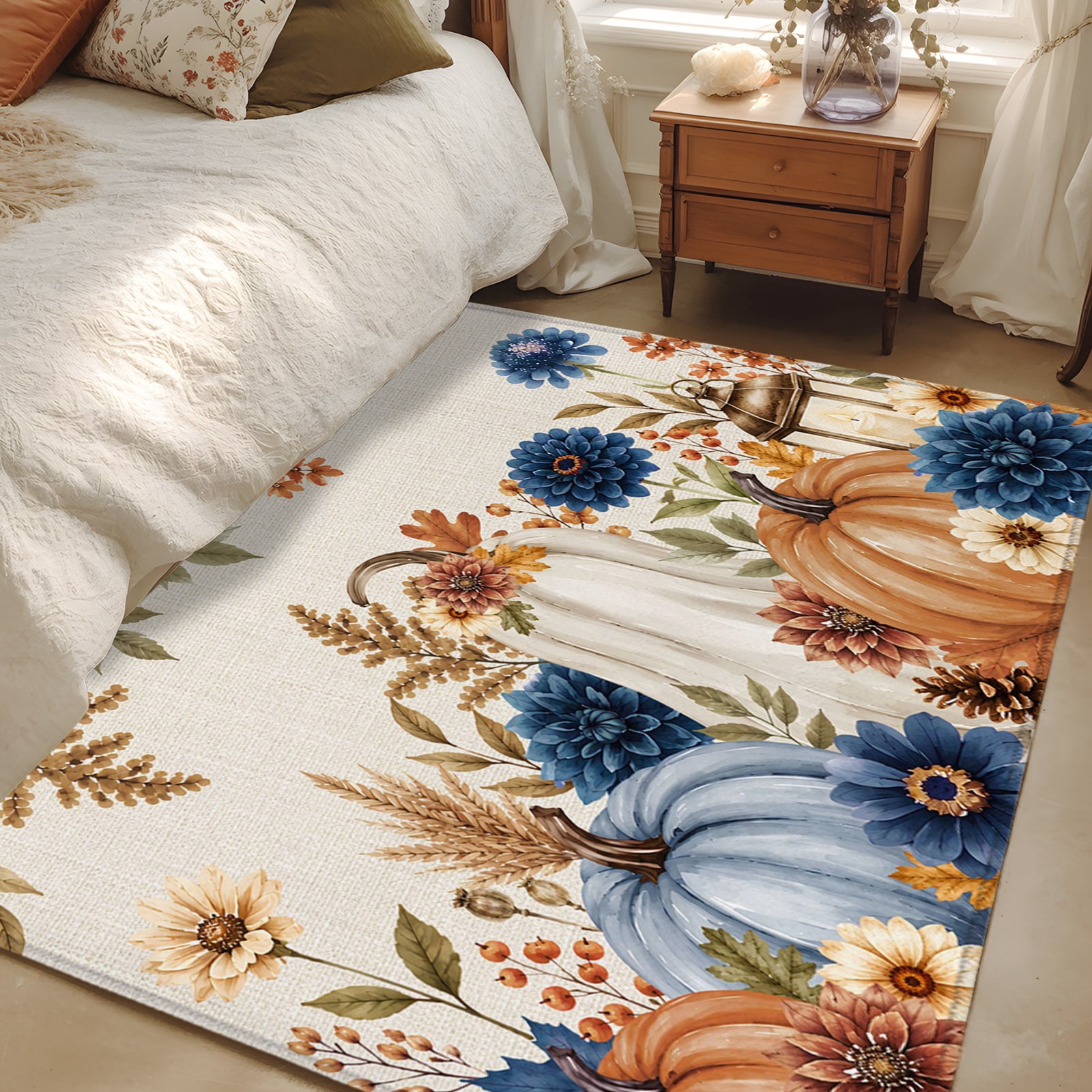 4x6 Area Rugs, Thanksgiving Non-Skid Rubber Backing Large Rectangle ...