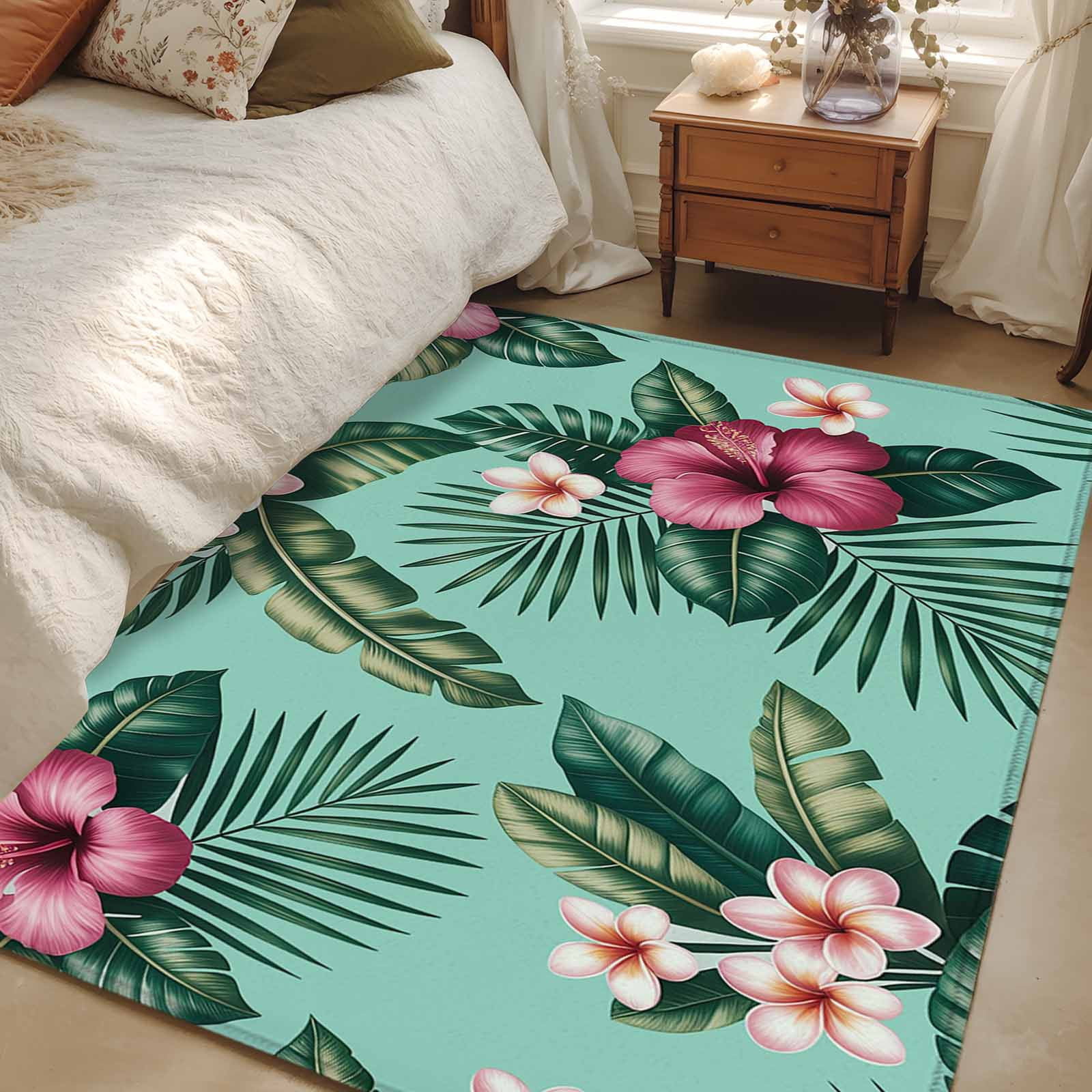 4x6 Area Rugs, Tropical Non-Skid Rubber Backing Large Rectangle Rugs ...