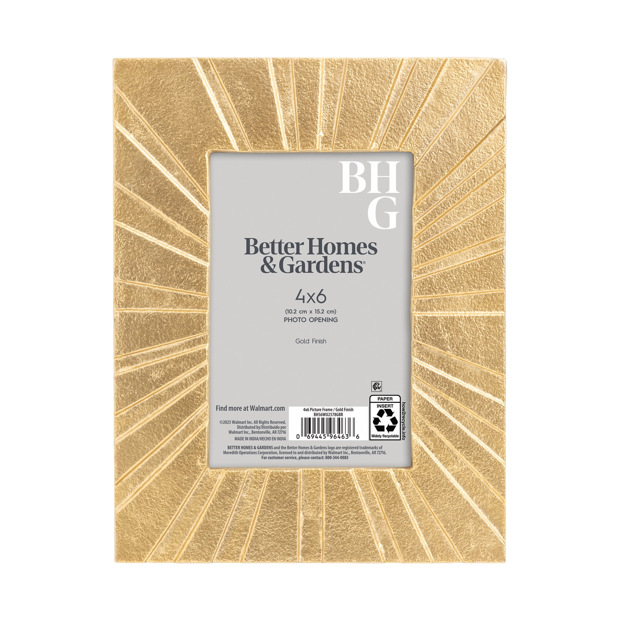Better Homes & Gardens 4x6 Picture Frame – Gold Cast Radiant Metal Tabletop Photo Frame