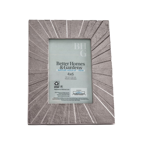 Better Homes & Gardens 4" x 6" Silver Cast Radiant Metal Tabletop Picture Frame