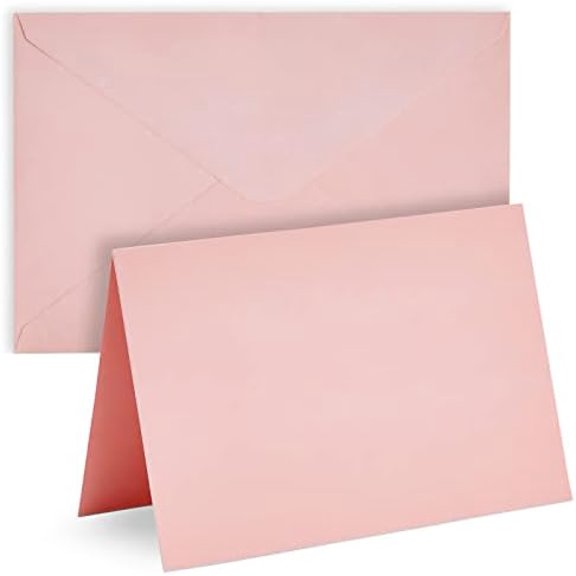 4x6 Blank Cards & Envelopes - Printer-Friendly Designs & Card Making Supplies - Secure-Seal Pink & Mailing Envelopes - Versatile Invitations - 48 Pack, 4 x 6 in, Pink$$Office