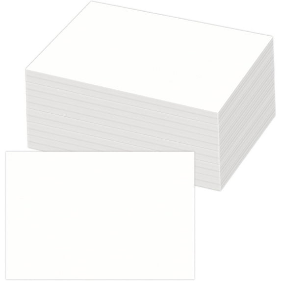 4x6 Blank White Cardstock (Set of 100) - Card Stock for Printer Postcards, Photo Paper Invitations, Greeting, Note, Thank You, DIY Making, Index Cards - Plain for Writing, Stamping, Printing, Art