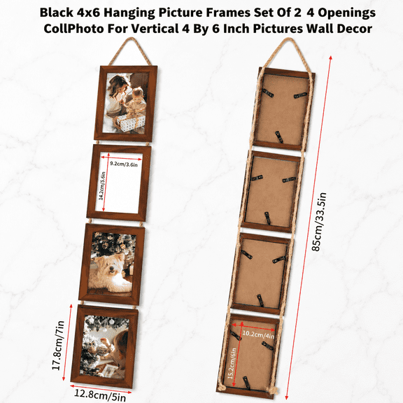 4x6 Brown Collage Picture Frames Set of 2