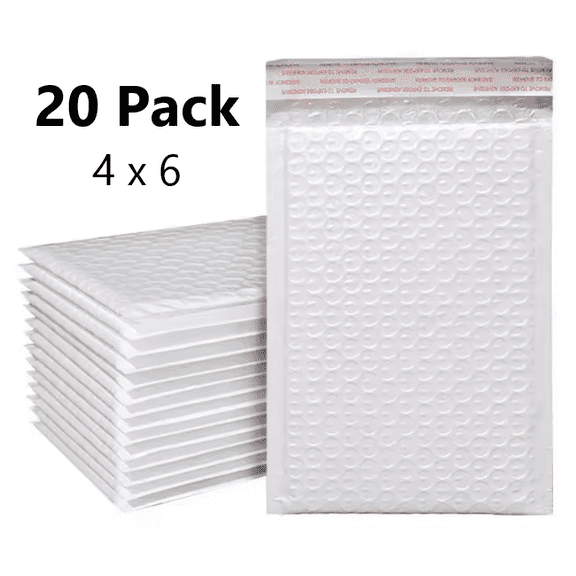 4x6 Bubble Mailer White - Pack of 20