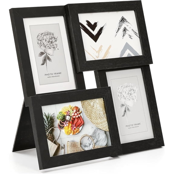 4x6 Collage Photo Frame Set with Clear Glass Front, Multi Picture Collage Wall Tabletop Decor for Family Wedding Gallery Memory Display