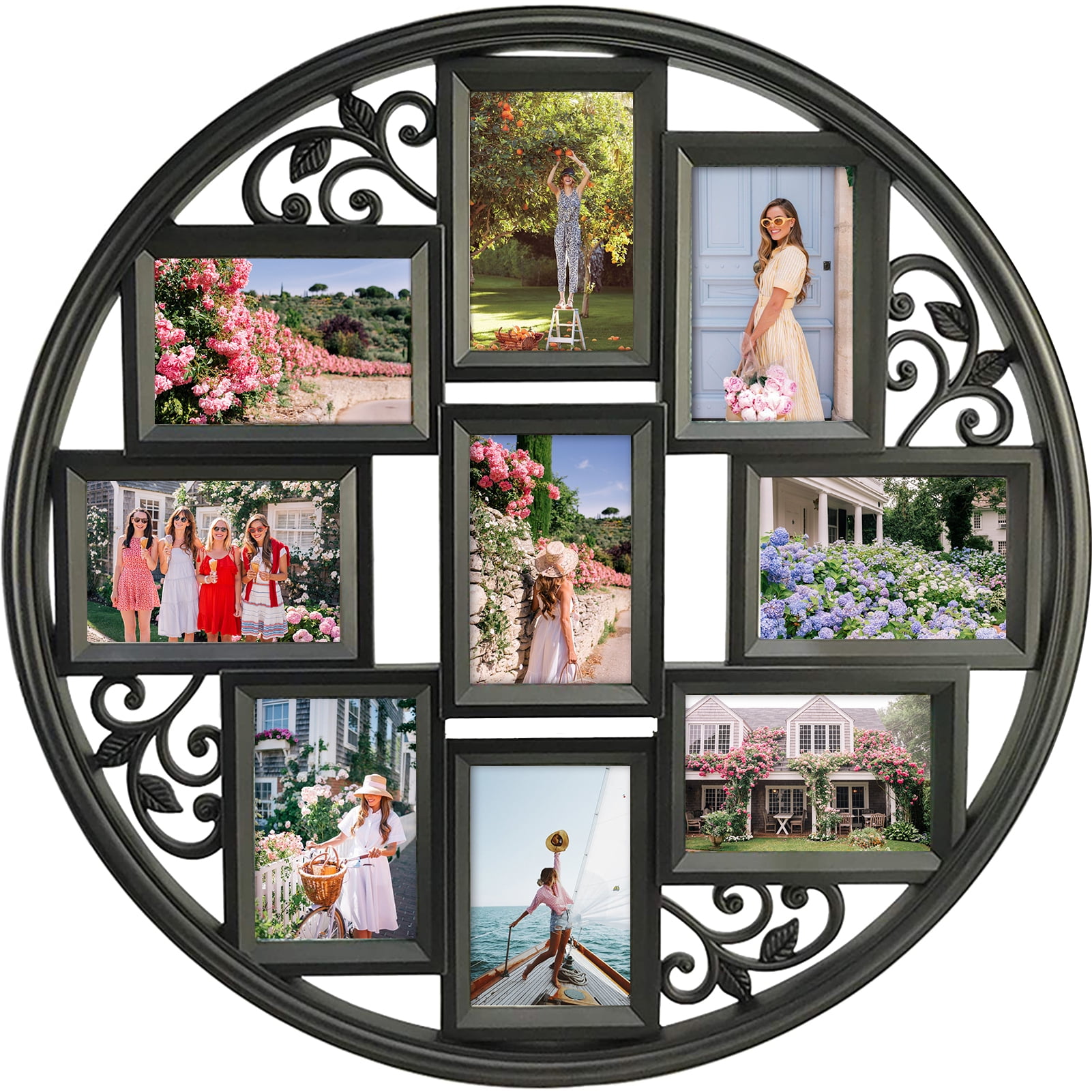 4-Picture Collage Frame For Wall - Black, Holds Four 4x6 Photos, Horizontal Wood Frame With Glass - View #5