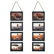 4x6 Collage Picture Frames Set of 2, Black Hanging Photo Frame for Wall