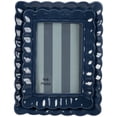 thumbnail image 1 of Sterling & Noble Home – 4x6 Picture Frame – Double Ruffle Dark Blue Ceramic Photo Frame, 1 of 13