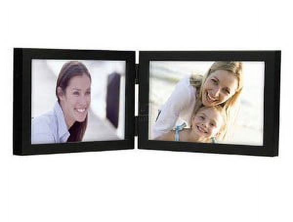 Black Matte Double Horizontal Wood Picture Frame