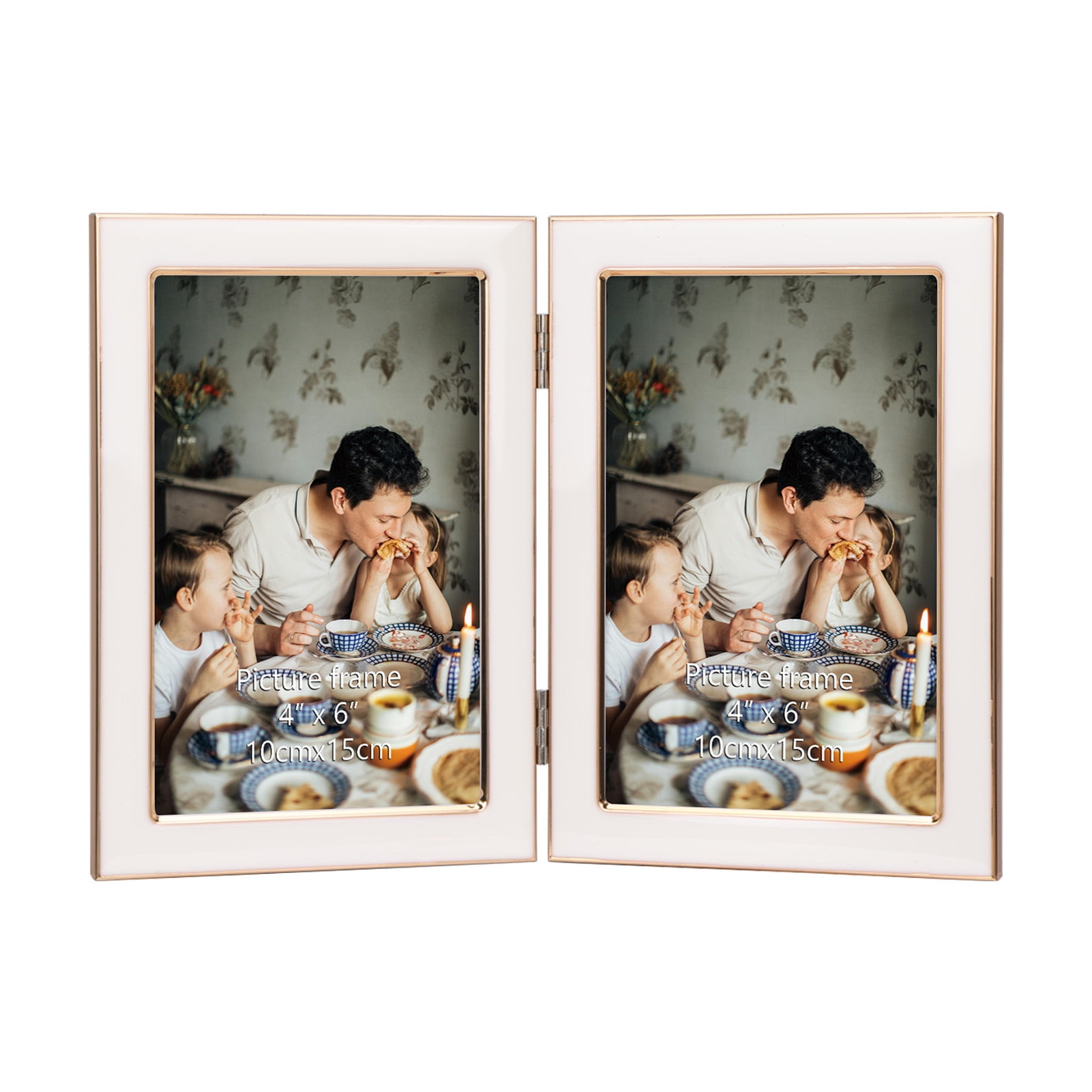 4x6 Double Picture Frame, Glass Photo Frame for Wall or Tabletop Display - Walmart.com