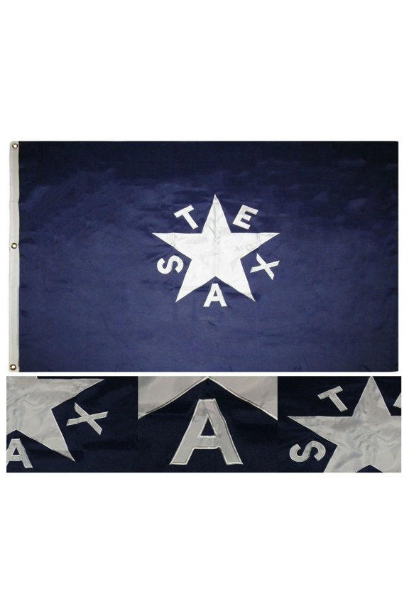 4x6 Embroidered Sewn Texas Zavala Lone Star 600D 2ply Nylon Flag 4'x6'